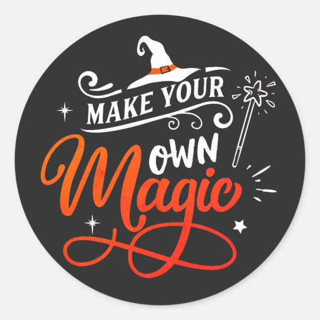 Sticker Rond Faites votre propre magie | Halloween (Devant)