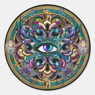 Sticker Rond Faites-vous confiance ~ Les Yeux du monde Mandala