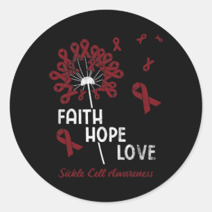 Sticker Rond Faith Hope Love Sickle Cell Awareness 1