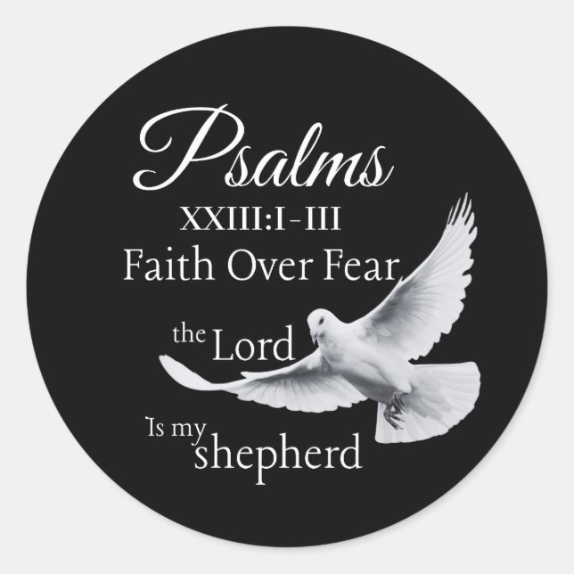 Sticker Rond Faith Over Encouragement White (Devant)