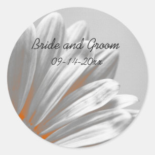 Sticker Rond Faits saillants floraux Sceau d'enveloppe Mariage