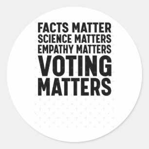 Sticker Rond Faits Science S Voter S Libéral Démocrate Sticker1