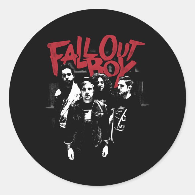 Sticker Rond Fall Out Punk Scratch Photo (Devant)