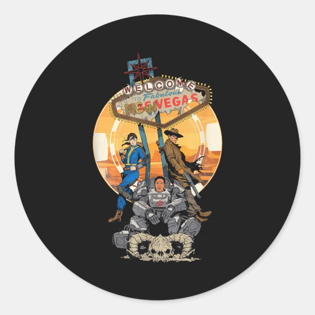 Sticker Rond Fallout - Welcome To Fabulous New Vegas  (Devant)