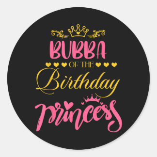 Sticker Rond Famille Bubba de la princesse d'anniversaire fille