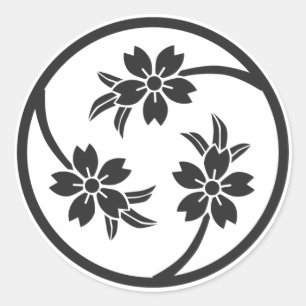 Sticker Rond [Famille Crest] Cherry tree