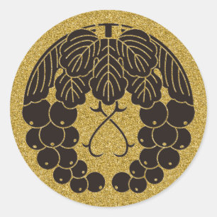 Sticker Rond [Famille Crest] Deux raisins