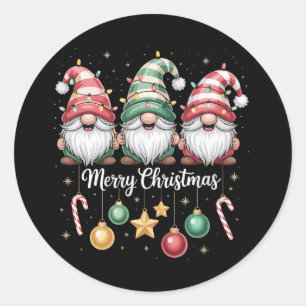Sticker Rond Famille de lutins de Noël Lutin de Noël correspond