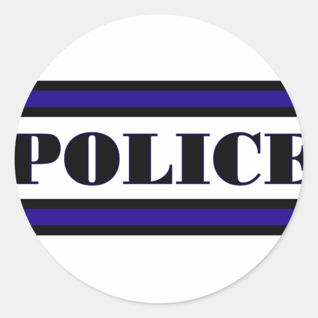 Sticker Rond Famille de police (Devant)