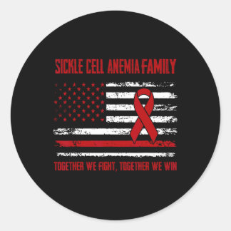 Sticker Rond Famille de sensibilisation à l'anémie de la faucil