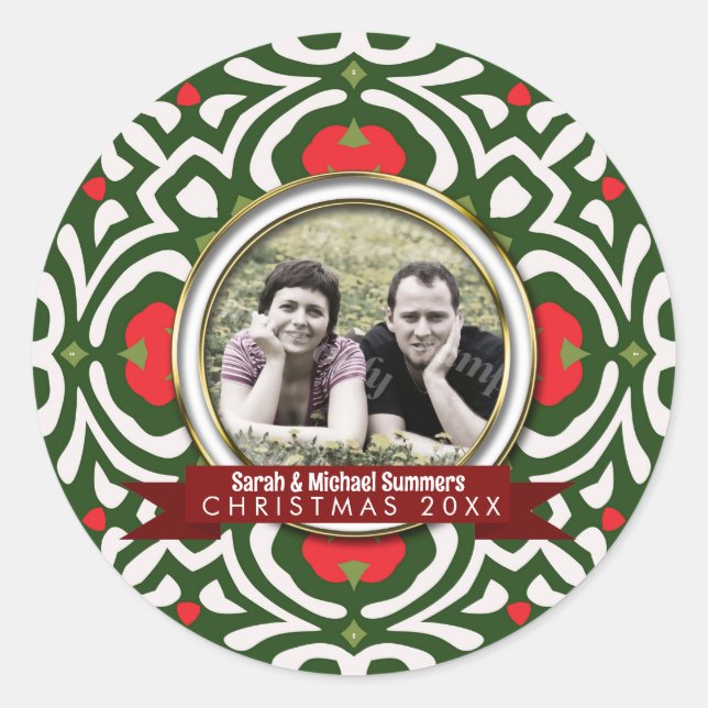 Sticker Rond Famille de vacances amis Keepsaké Memento cadeau (Devant)
