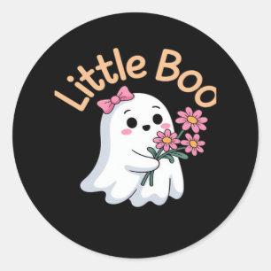 Sticker Rond Famille Halloween Boo Cute