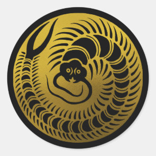 Sticker Rond Famille Japonaise Crest-Centipede