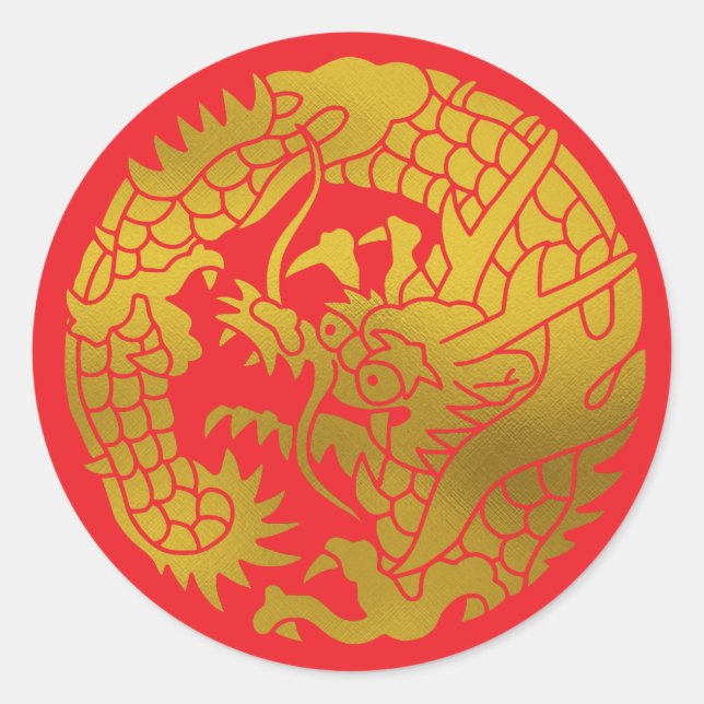 Sticker Rond Famille Japonaise Crest-Dragon (Devant)