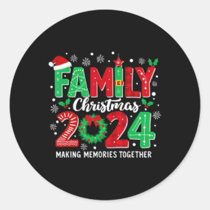 Sticker Rond Famille Noël 2024 Noël Crew Noël Famille Ma