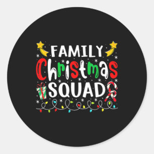 Sticker Rond Famille Noël Santa Hat Équipage Fun Femmes Hommes 