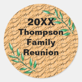 Sticker Rond Famille Réunion Green Tree Branch Keepsaké Memento
