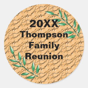 Sticker Rond Famille Réunion Green Tree Branch Keepsaké Memento