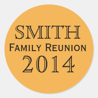 Sticker Rond Famille Réunion Orange Contexte