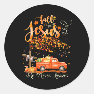 Sticker Rond Famille Thanksgiving Automne automne Christian Hal