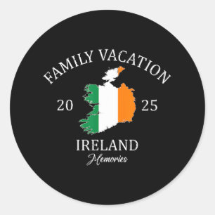 Sticker Rond Famille Vacation Ireland 2025 Family Travel Squad