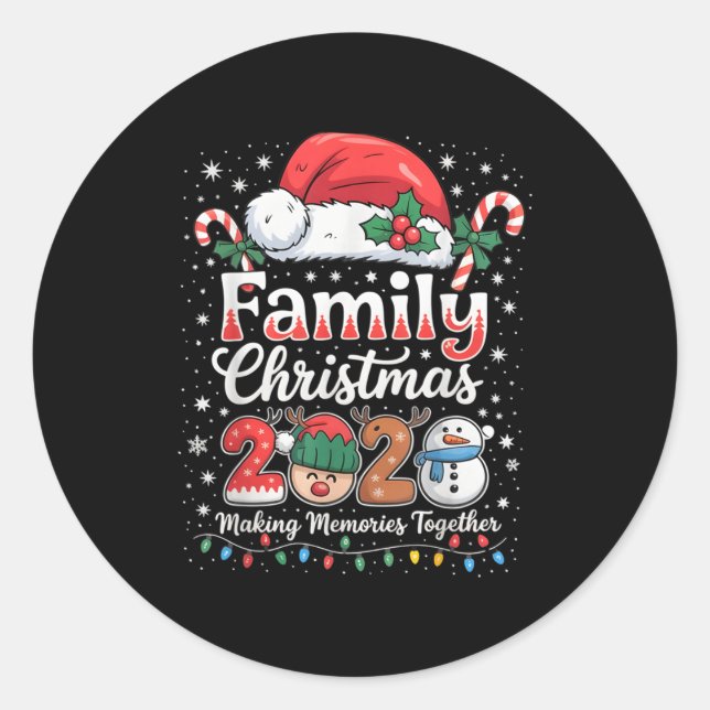 Sticker Rond Family Christmas 2025 Matching Outfit Xmas Men Wom (Devant)