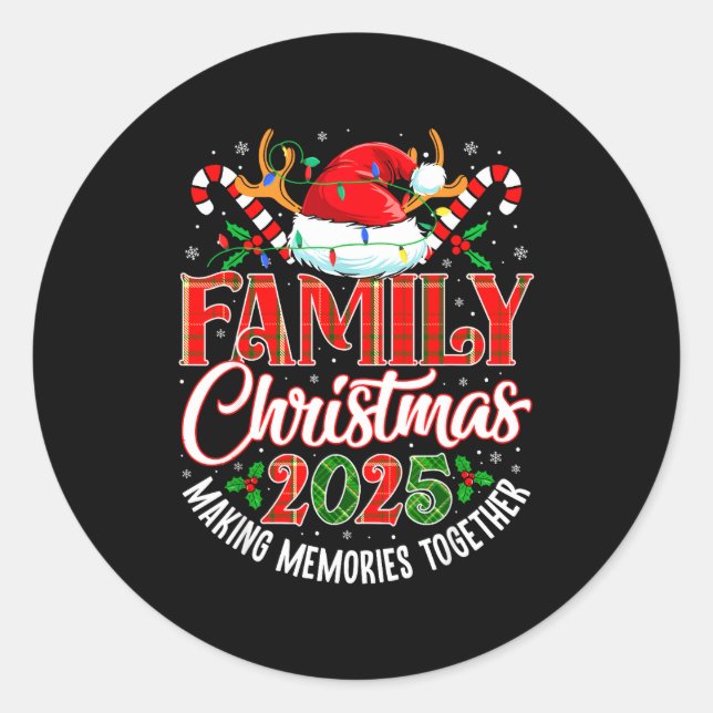 Sticker Rond Family Christmas 2025 Matching Pajama Xmas Squad  (Devant)