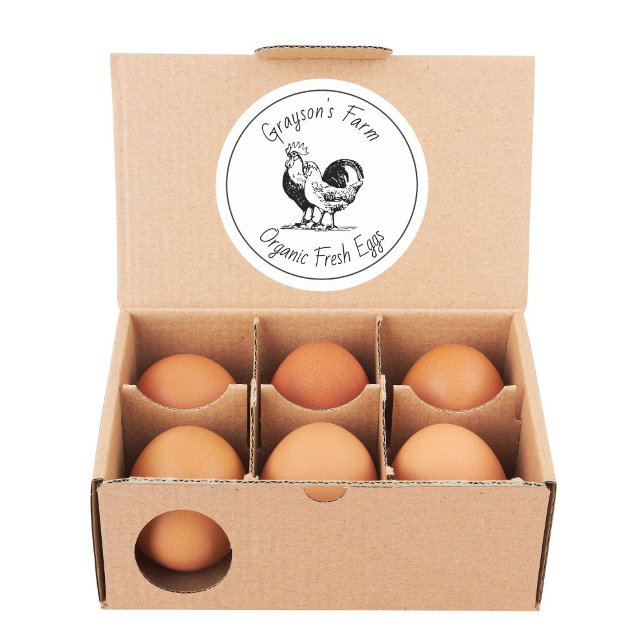 Sticker Rond Family Farm Organic Fresh Eggs (Créateur téléchargé)