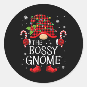Sticker Rond Family Matching Group The Bossy Gnome Noël