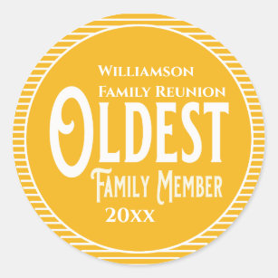 Sticker Rond Family Reunion Award Membre aîné de la famille
