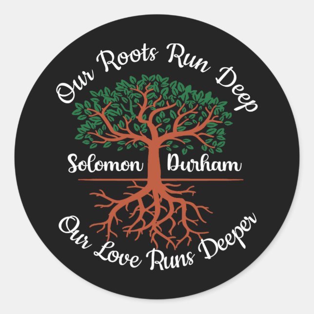 Sticker Rond Family reunion Our Roots Run Deep Salomon (Devant)