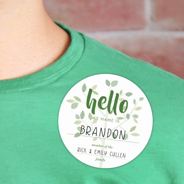 Sticker Rond Family Tree HELLO MON NOM EST (Créateur téléchargé)