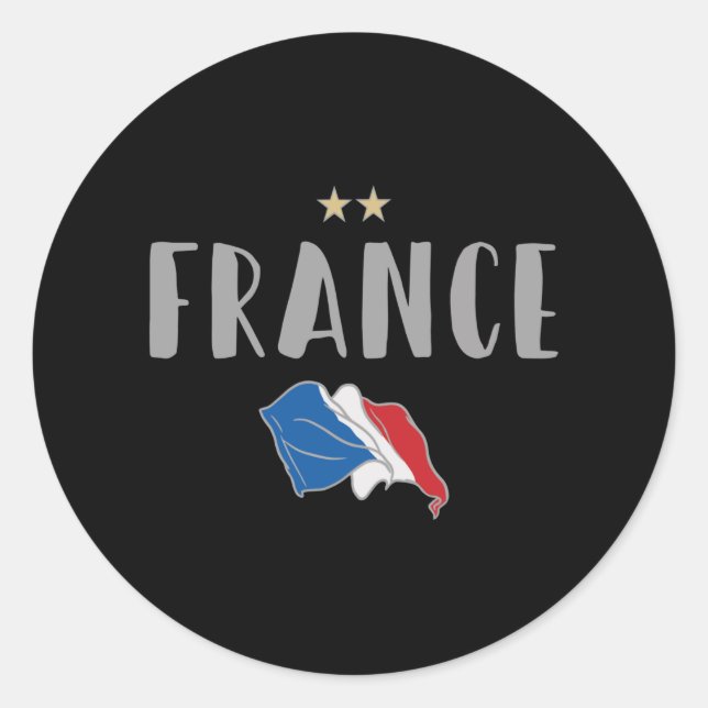 Sticker Rond Fan de football France Chemise Française (Devant)