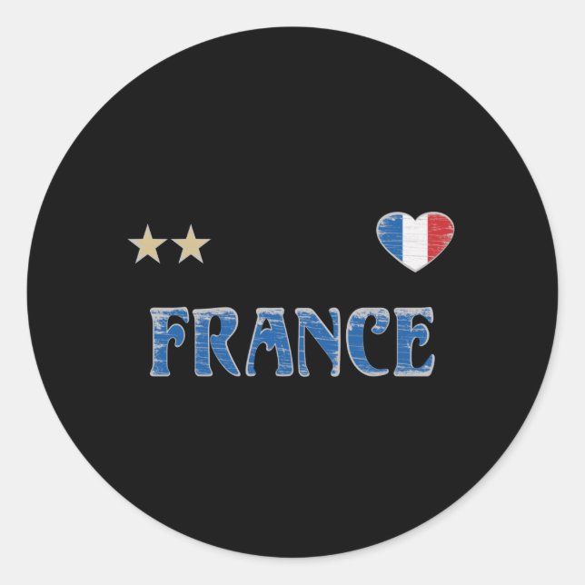 Sticker Rond Fan de football France Chemise Française (Devant)