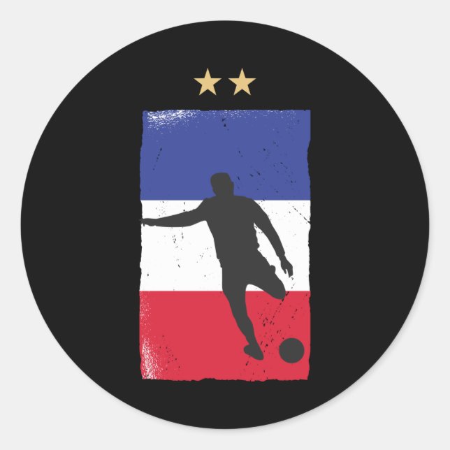 Sticker Rond Fan de football France Chemise Française (Devant)