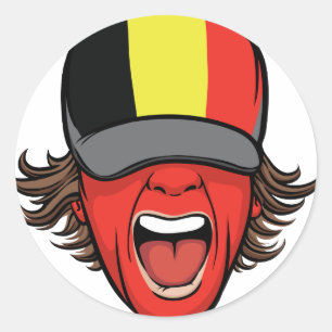 Sticker Rond Fan de sports de la Belgique