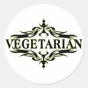 Sticker Rond Fancy in Black - Végétarien