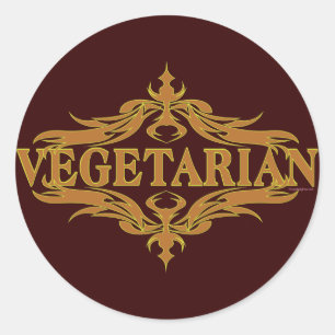 Sticker Rond Fancy in Brown - Végétarien