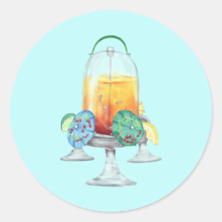 Sticker Rond Fancy Tropical Drink for Chickens