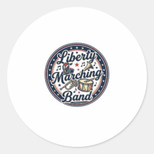 Sticker Rond Fanfare de la Liberté Patriote Marche Patriotique