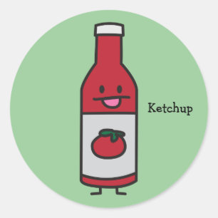Sticker Rond Fantaisie de condiment de Tableau de sauce tomate