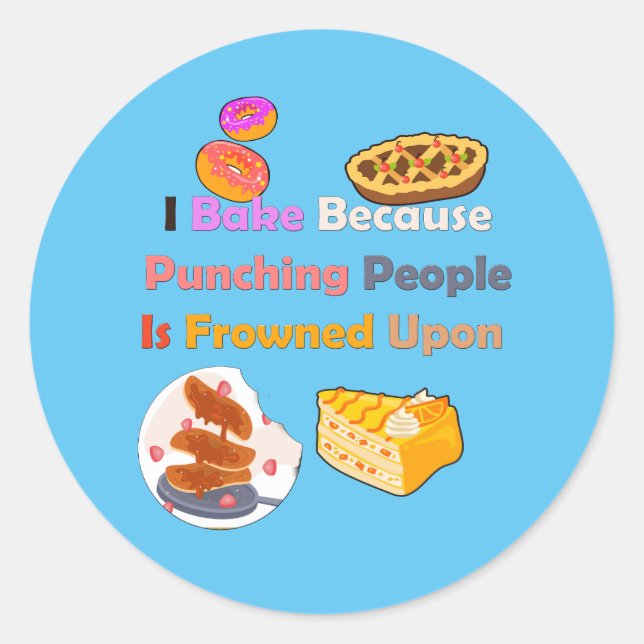 Sticker Rond Fantastique Chemise À Cuisson : Je Cuis Parce Que  (Devant)