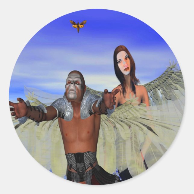 Sticker Rond Fantasy Moth Hunter (Devant)