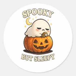 Sticker Rond Fantôme de citrouille d'Halloween mignon mais endo