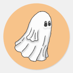 Sticker Rond Fantôme d'Halloween effrayant