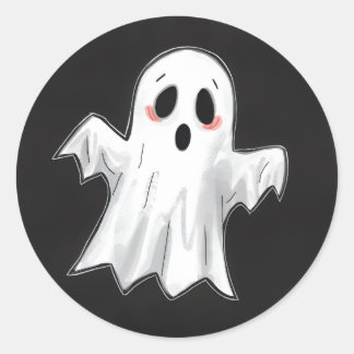 Sticker Rond Fantôme éffrayant
