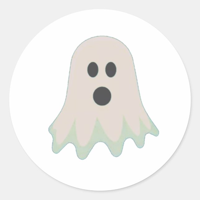 Sticker Rond Fantôme Halloween avec nom (Devant)