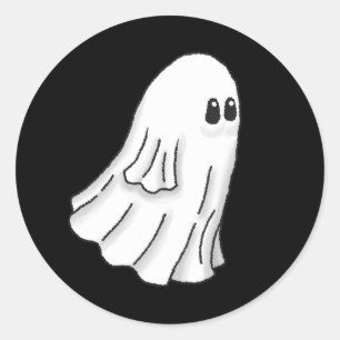 Sticker Rond Fantôme Halloween éffrayant et mignon