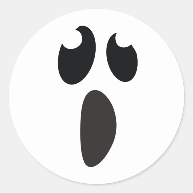 Sticker Rond Fantôme Visage Halloween Fête ou traitement Favori (Devant)