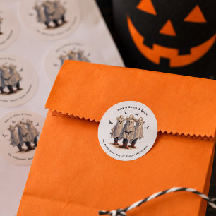 Sticker Rond Fantômes de cow-boy occidentaux effrayants Hallowe